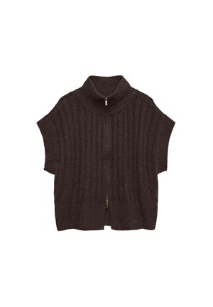 Vero Moda Curve, KNITTED VEST VMCBANG KNIT WAISTCOAT - Gilet - chocolate torte