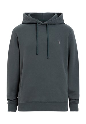 Dunkelgrauer Kapuzenpullover aus weichem Stoff mit einer Kängurutasche, Kordelzugkapuze und kleinem Logo auf der Brust. Klassiker im lässigen Schnitt.