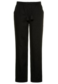 LINEN TROUSERS LONG - Bukser - black