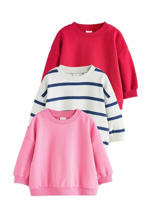 Next, REGULAR FIT - CREW NECK SWEATSHIRTS 3 PACK - Sweatshirt - red  pink  stripe