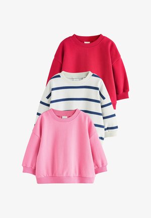 Next, REGULAR FIT - CREW NECK SWEATSHIRTS 3 PACK - Sweatshirt - red pink stripe