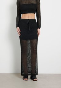 Guess MORGEN SEQUIN - Fustă maxi - schwarz
