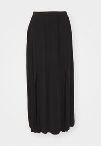 Černá maxi sukně s elastickým pasem a dvěma předními rozparky, vyrobená z lehké, vzdušné látky.