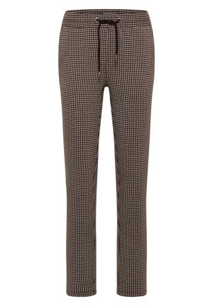 Cecil, SLIM LEG HOSE MIT HOUNDSTOOTH-MUSTER - Pantalon classique - raw chocolate brown