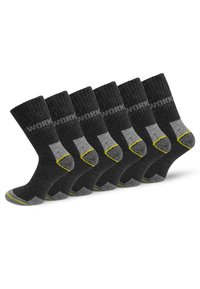 Normani WORK WOOL THERMAL 6 PACK - Socken - schwarz/grau/gelb
