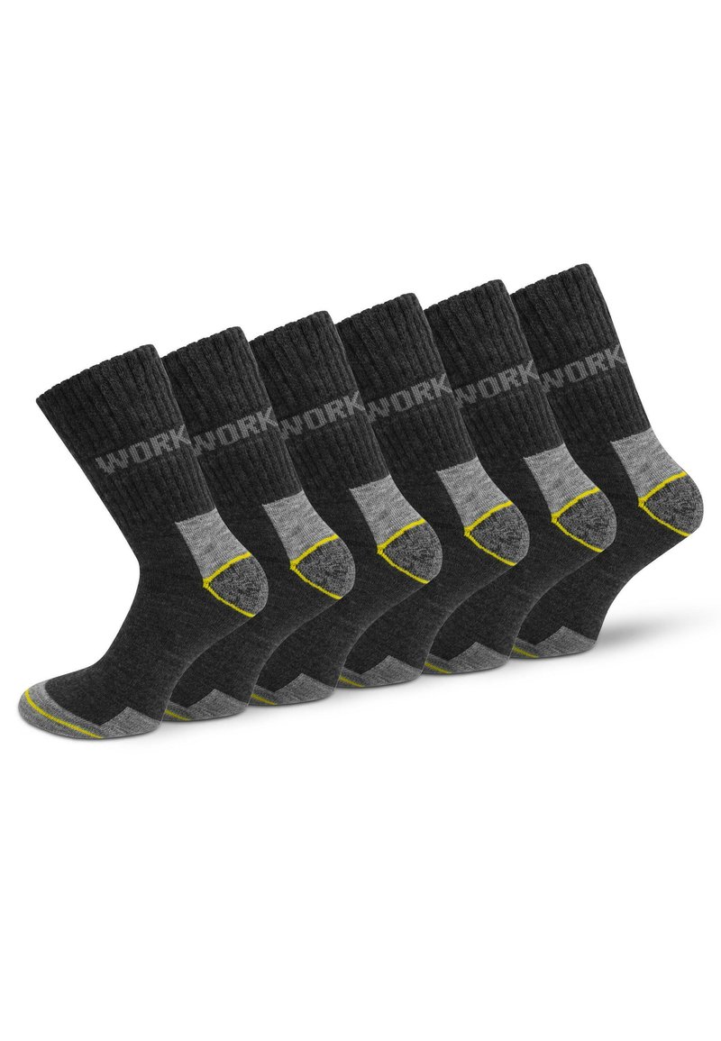 Normani WORK WOOL THERMAL 6 PACK - Socken - schwarz/grau/gelb