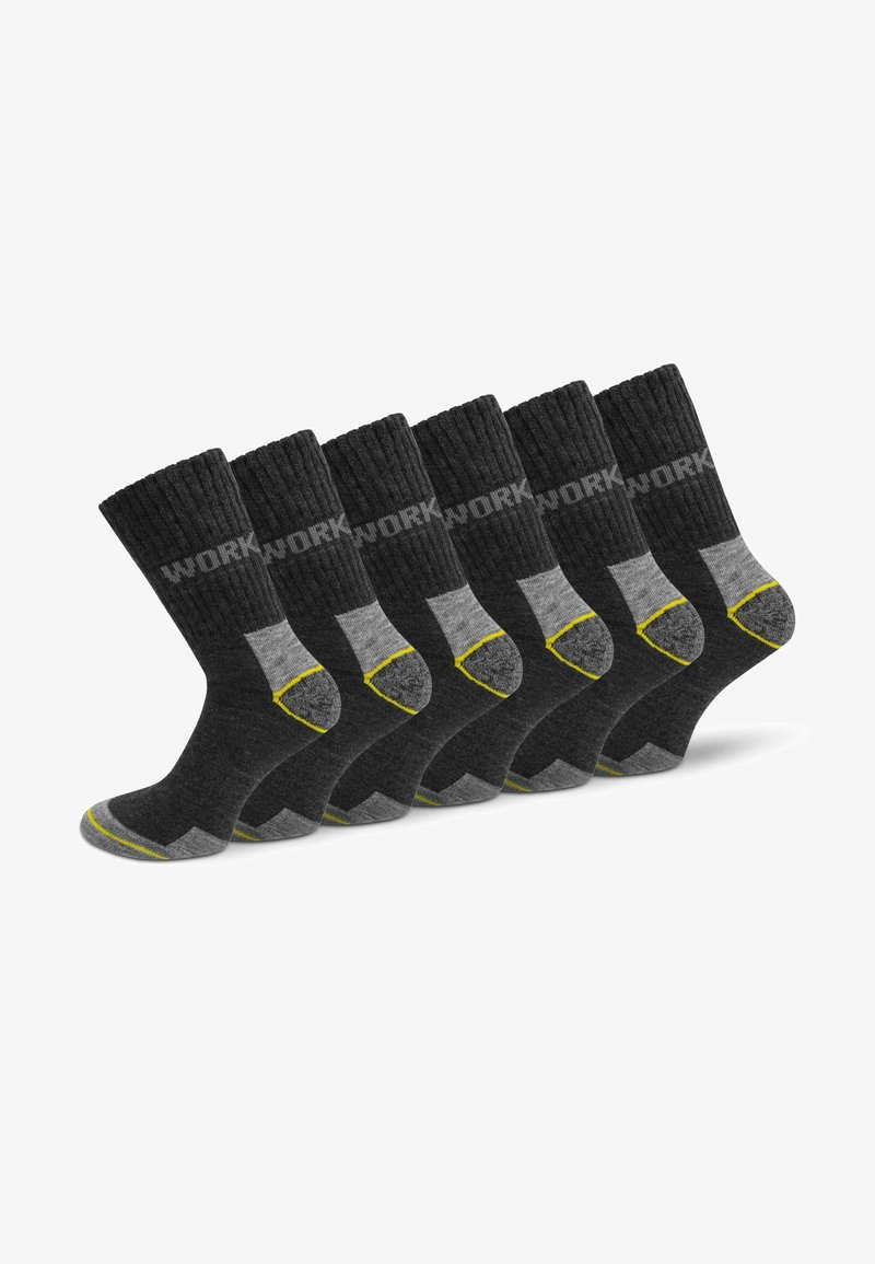 Normani WORK WOOL THERMAL 6 PACK - Socken - schwarz/grau/gelb