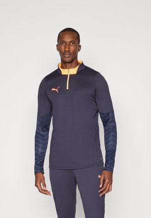 INDIVIDUALCUP 1/4 ZIP TOP - Hosszú ujjú felső - new navy/glowing red/heat fire