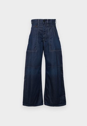 G-STAR PLEATED - Široke nogavice - worn in deep frisian night