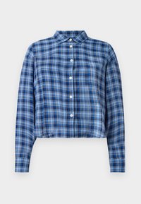 FITTED CROPPED SHIRT - Button-down blouse - tonal blue