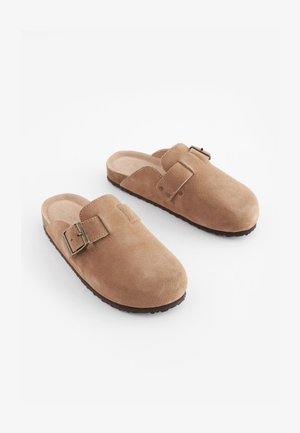Next, SUEDE SLIP-ON CLOGS - Šľapky - tan brown