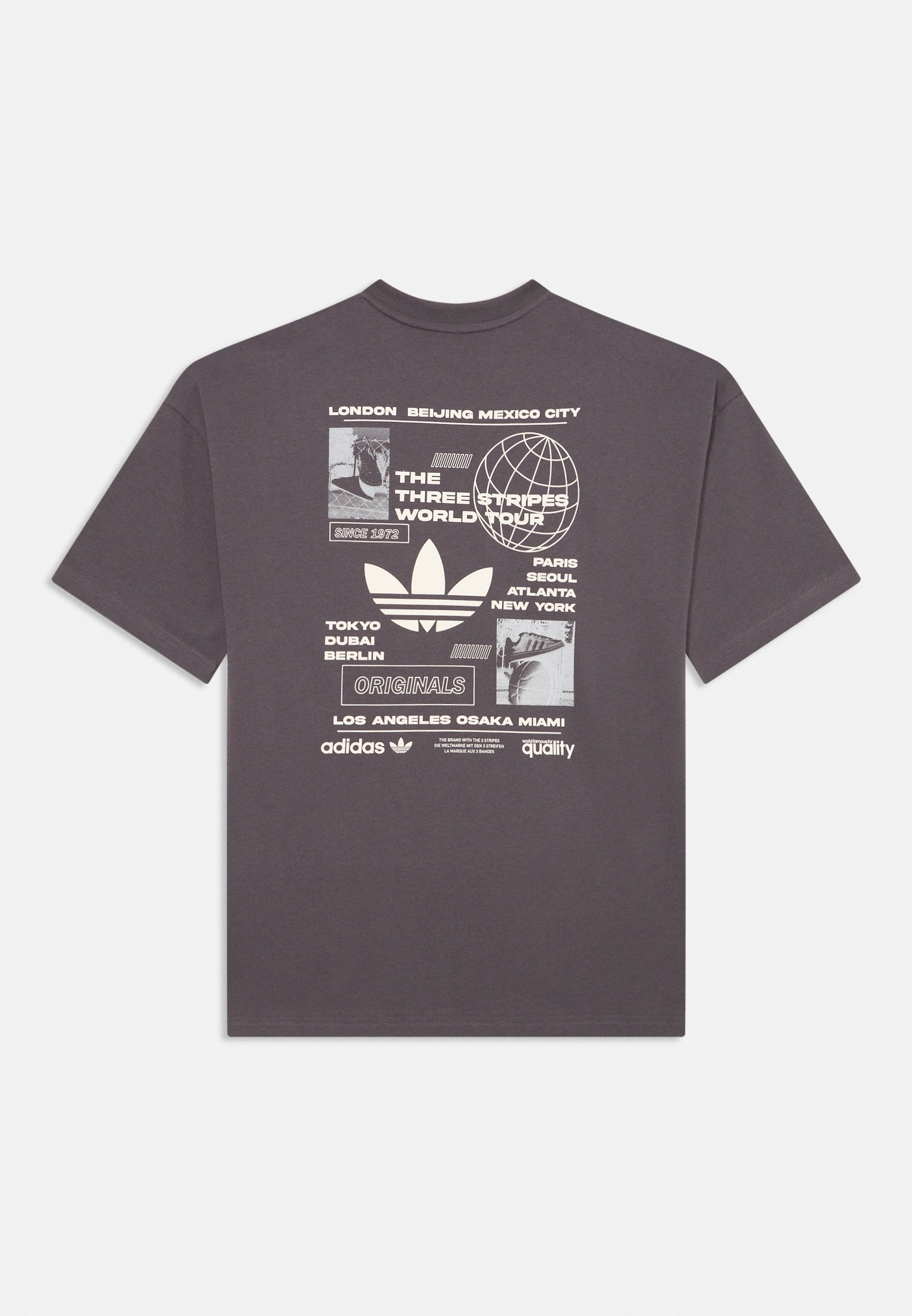 adidas Originals TOUR TEE OVERSIZE UNISEX - Print T-shirt - grey
