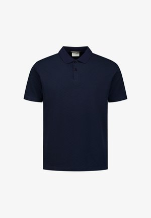 NO EXCESS, SHORT-SLEEVE STRUCTURED V-NECK POLO - Poloshirt - night
