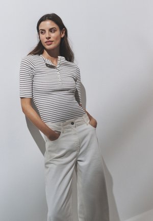THE SET, REGULAR FIT - 4 PACK HALF SLEEVE HENLEY - T-Shirt basic - navy light blue white stripe