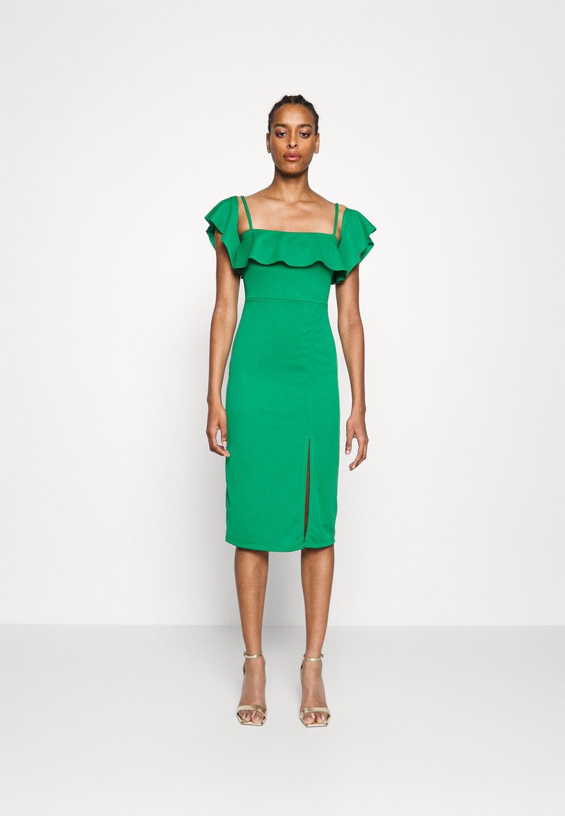 WAL G TALL ZIMMI OFF SHOULDER MIDI DRESS Jersey dress leaf green