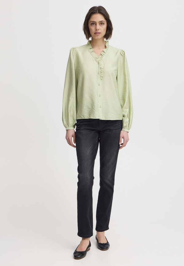 IHLaya - Button-down blouse - aqua gray4