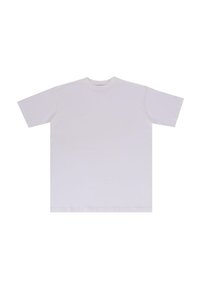Kortærmet hvid t-shirt i bomuldsstof med rund hals og afslappet pasform, uden synlige logoer eller mønstre.