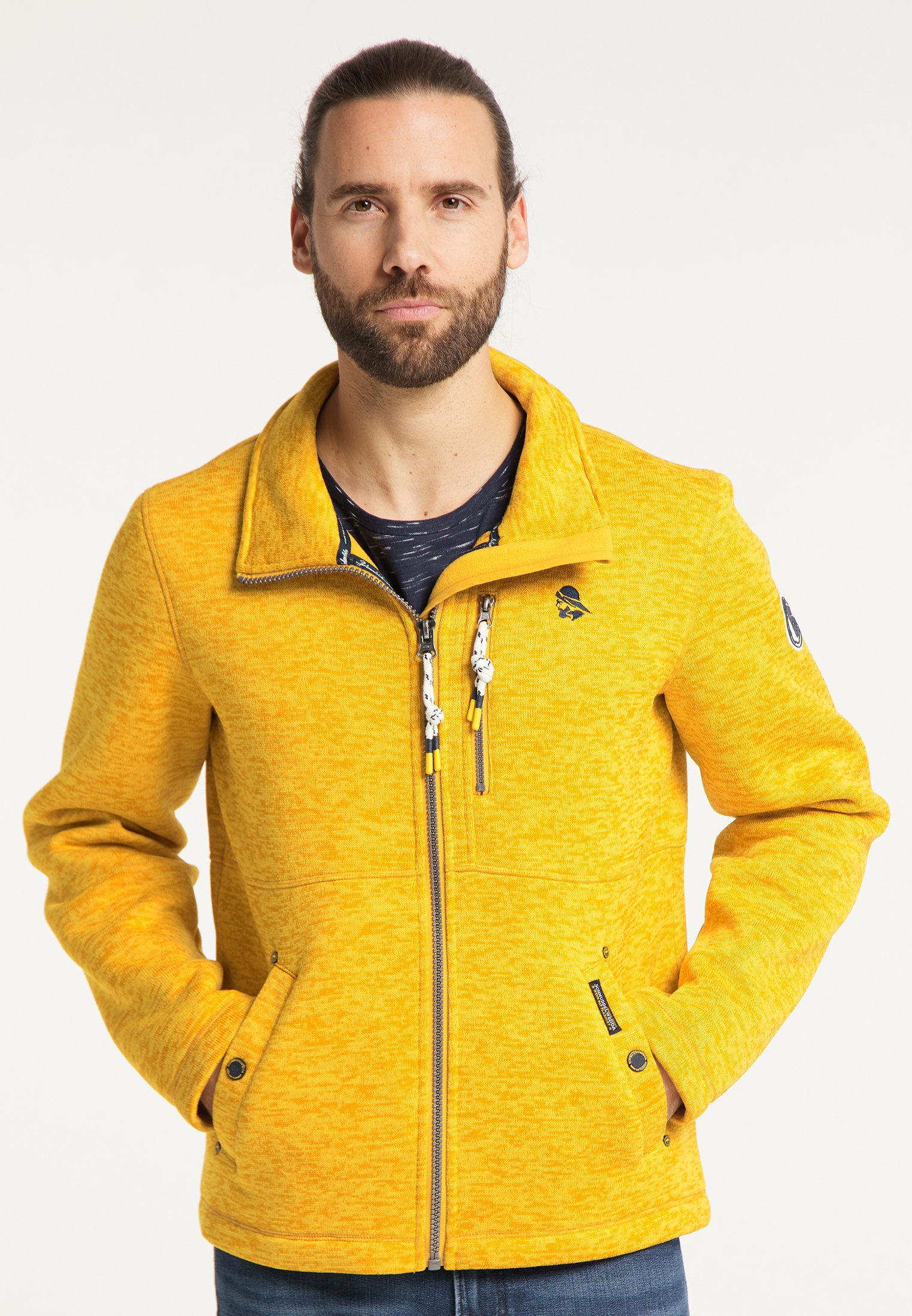 mustard yellow fleece jacket