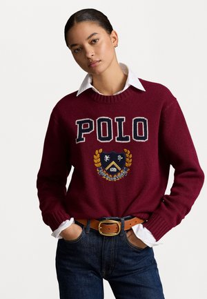LOGO CREST WOOL CREWNECK SWEATER - Maglione - rich ruby