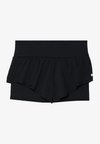 MID RISE RUNNING SHORTS WITH DOUBLE LAYER - Sports shorts - black