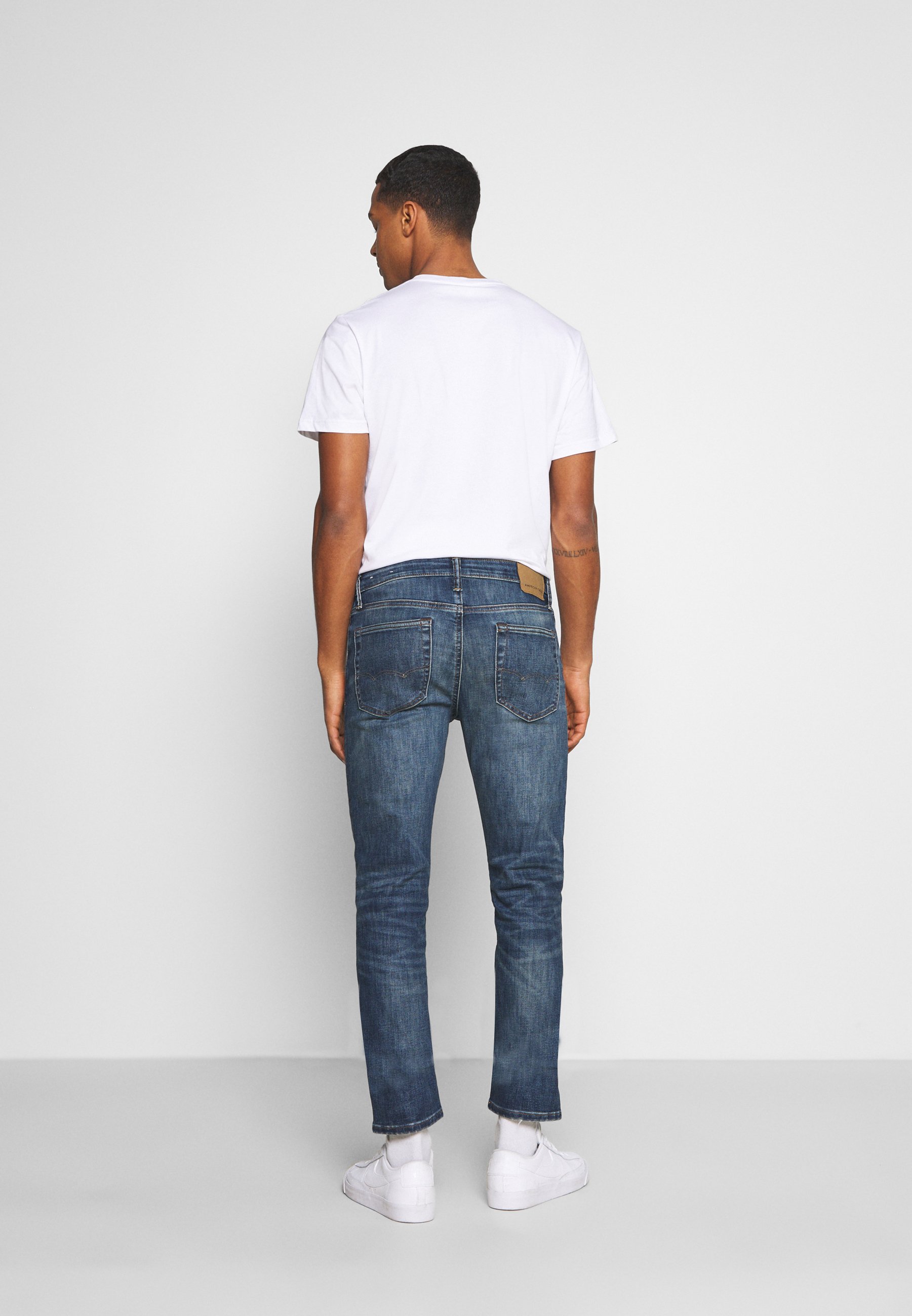 American Eagle Slim fit jeans - dark destroy/Blauw denim/bluedenim -  Zalando.nl