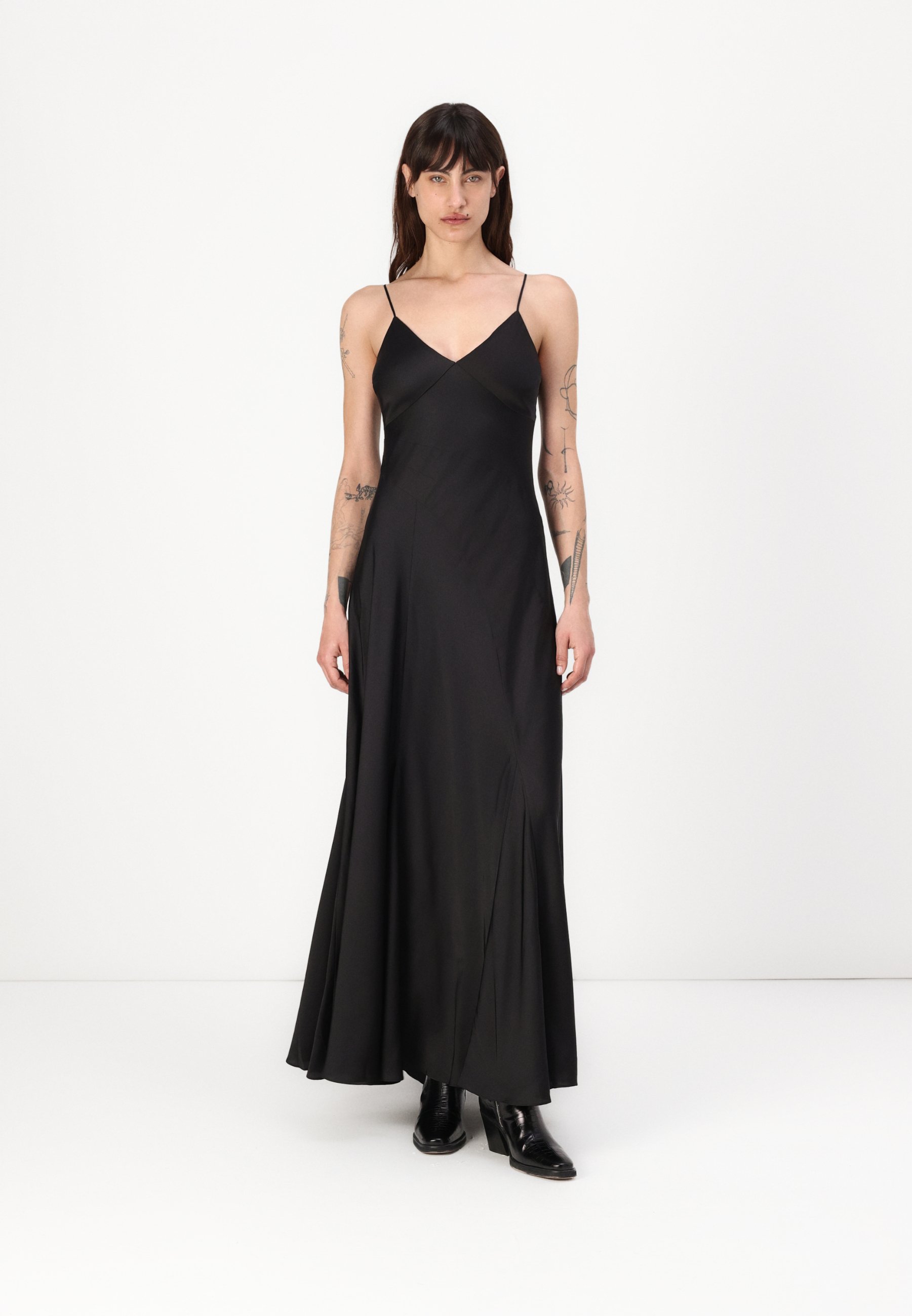chinese dress ladies AllSaints Womens LILI Maxi Dress Black 0 at Amazon Women's Clothing store