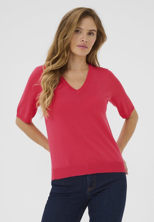 KALIZZA V-NECK - Basic T-shirt - raspberry