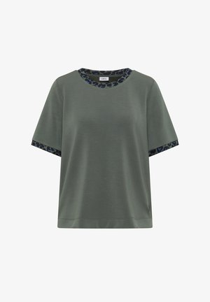 Cecil, T-SHIRT MIT RUNDHALS UND LEO-DETAILS - T-shirts print - dried olive green