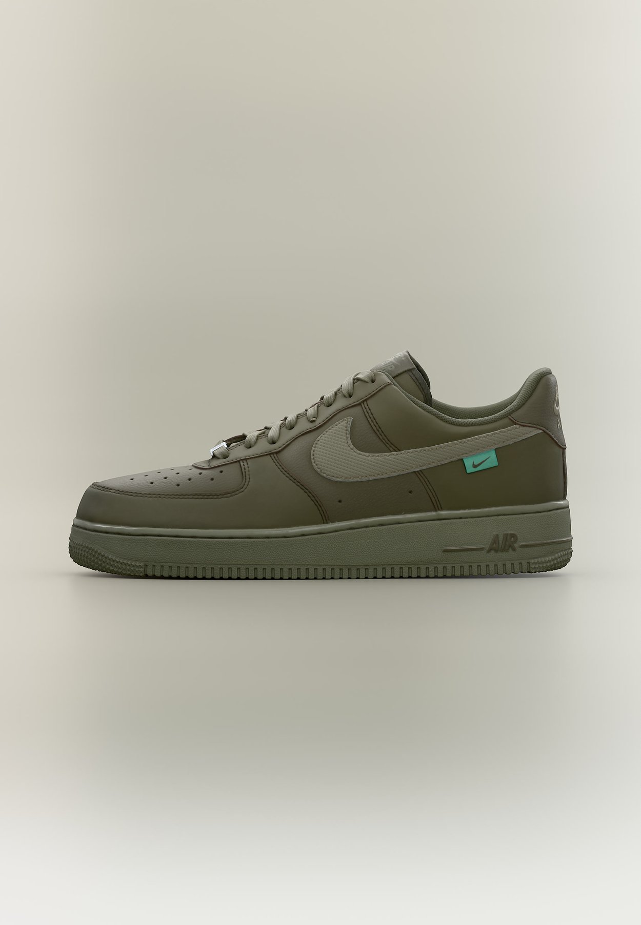 Nike AIR FORCE 1 - Trainers - tarp green/light army/metallic silver/light menta