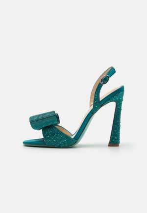 High heeled sandals - emerald