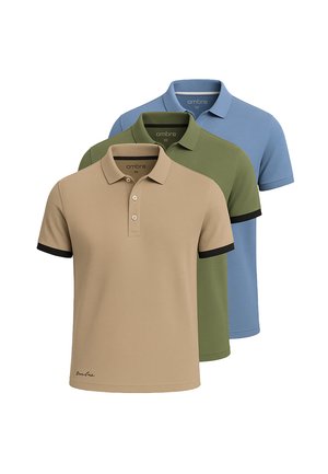 SET OF 3 POSS - Polo - brown blue olive