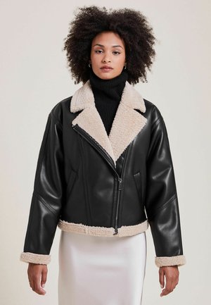 AVITOR - Faux leather jacket - schwarz