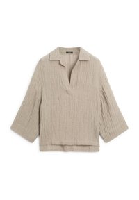 FLOWING OPEN-NECK - Blouse - beige