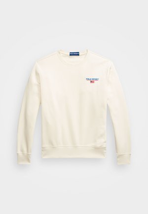 Beige Sweatshirt aus weichem Material, mit Rundhalsausschnitt, langen Ärmeln, gerippten Bündchen und Saum sowie buntem "POLO SPORT"-Logo.