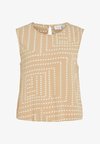 SLEEVELESS TOP VIFRELLI ROUND NECK - Blouse - travertine