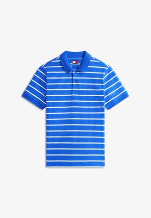 Tommy Jeans, TOMMY FLAG REGULAR FIT STRIPE POLO SHIRT - Πόλο - fizzy blue