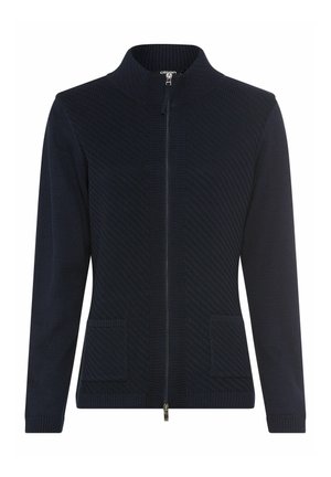 Olsen MIT DIAGONALER ENSTRUKTUR - Strickjacke - dunkelblau