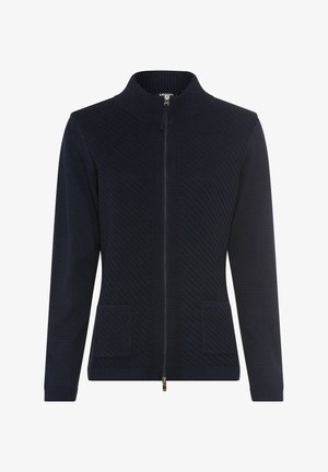 Olsen MIT DIAGONALER ENSTRUKTUR - Strickjacke - dunkelblau