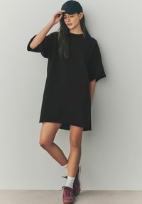 Next - RAW HEM DETAIL WASHED CREW NECK - Day dress - black Thumbnail Image 1