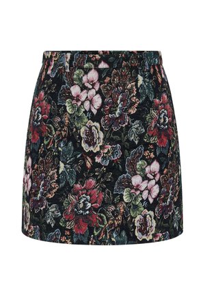 Ulla Popken, FLORAL TAPESTRY PATTERN STRETCH FIT PENCIL SKIRT - Falda acampanada - black