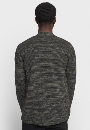 Strickjacke - mottled dark grey