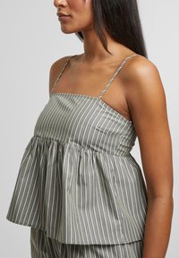 Urban Classics STRIPED CAMI - Topper - olive white