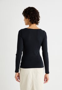 Abercrombie & Fitch CLOUD ICON VNECK - Topper langermet - black beauty