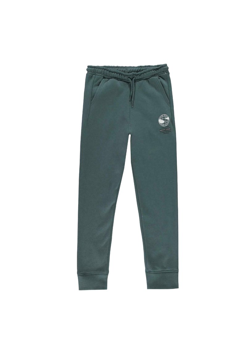 Groene katoenen sweatpants met een elastische tailleband, zijzakken en geribde manchetten. Bevat een geprinte logo op de linker bovenbeen.