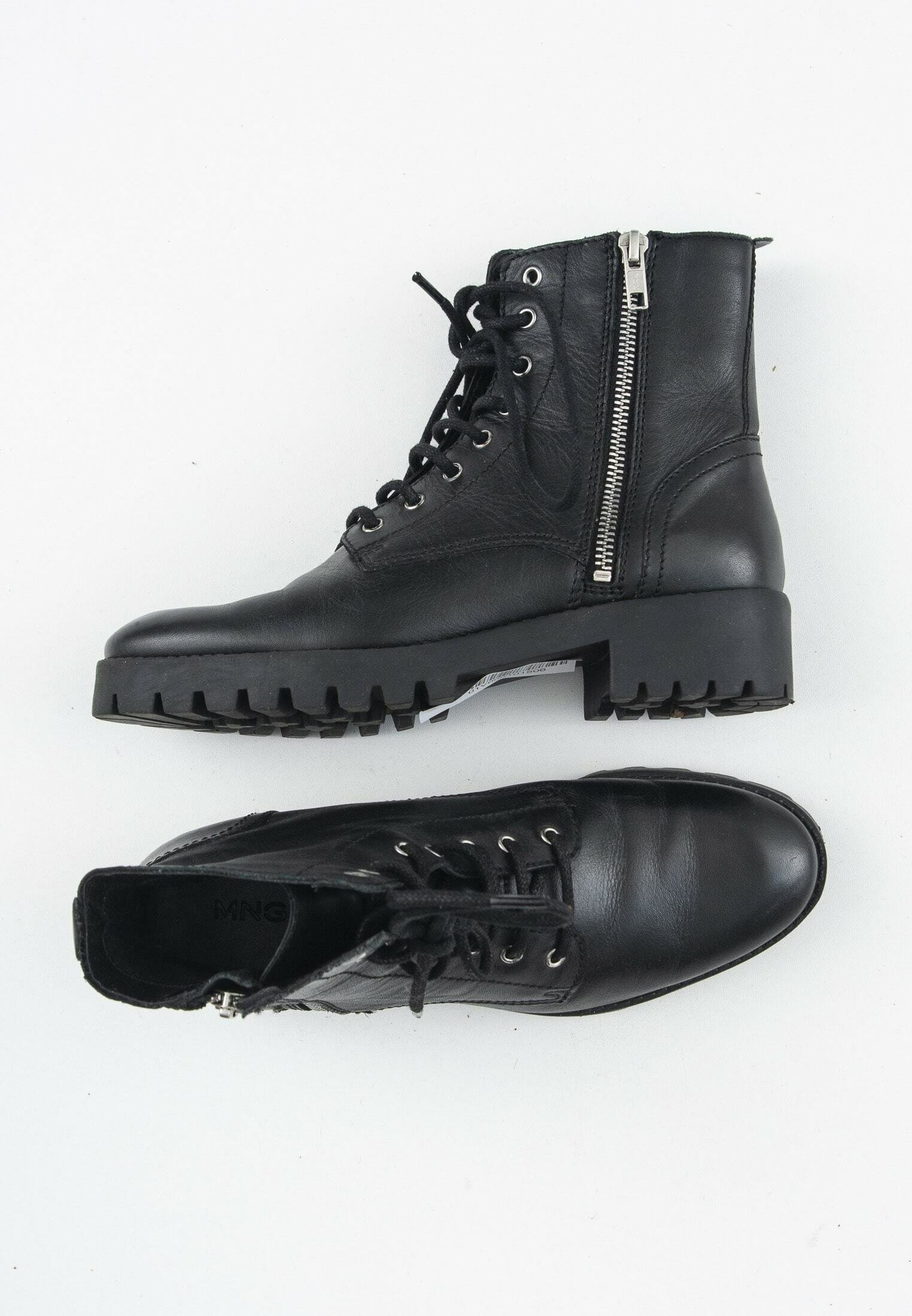 Mango Botines con cordones - black/negro - Zalando.es