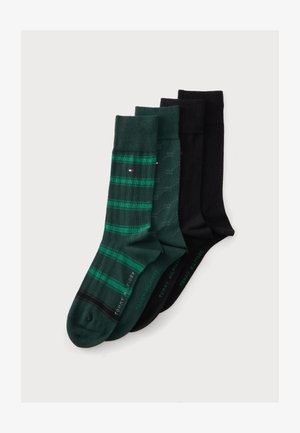 Tommy Hilfiger, MEN FLAG 4 PACK - Calze - deep green/black