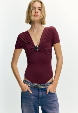 PULL&BEAR DRAPED BUCKLE - Body - bordeaux