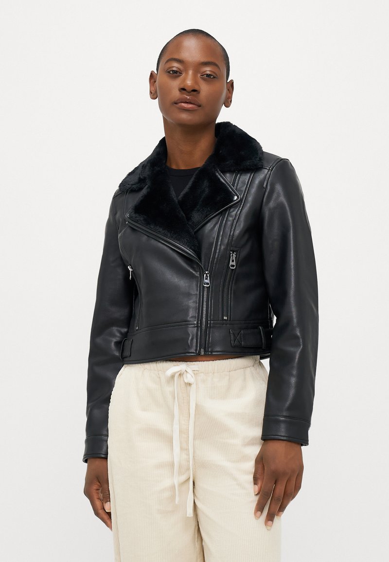 Vero Moda Petite VMHAILEY COATED JACKET - Giacca in similpelle - black