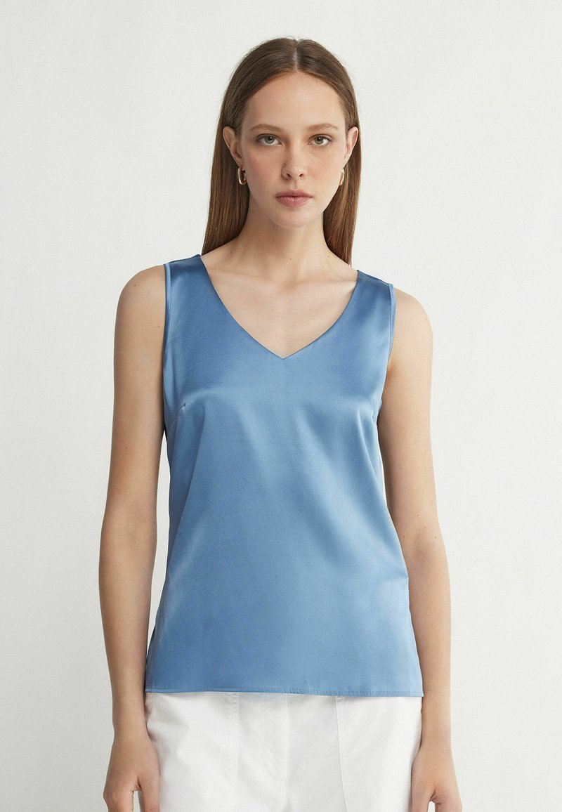 Falconeri V-NECK - Blus - Light Blue