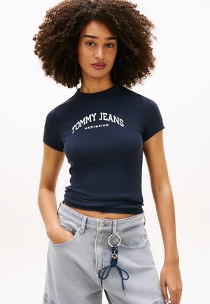 SLIM VARSITY TEE - Tricou cu imprimeu - dark night navy